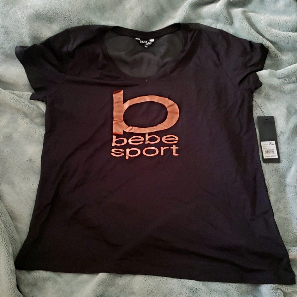 NWT Bebe Sport Logo Vneck
